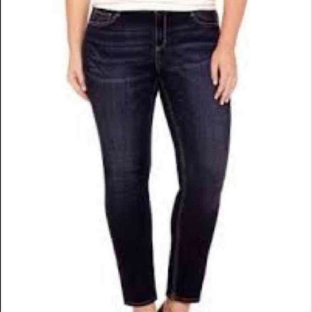 Levi's Perfectly Slimming 512 Skinny Jeans Women's 14 M Plus Size Dark Wash EUC